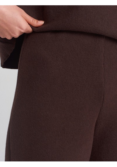 Dilvin 71833 Geniş Paça Fitilli Pantolon Kahverengi Kahve