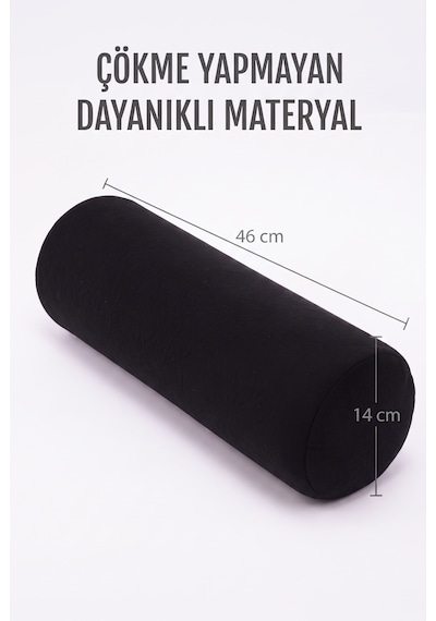 Çok Amaçlı Sert Silindir Yastık Sünger Ortopedik Boyun Yastığı Bel Boyun Bacak İçin Siyah Yastık Poliüretan Yastık 46x14 Cm