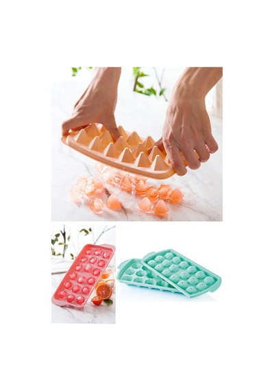 Kapaklı Elmas Şekilli Buz Kalıbı 18 Bölmeli Sert Plastik Plastik Diğer