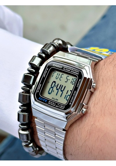Casio Kare Dijital   Klasik Erkek Kol Saati + Bileklik Hediyeli Nda89