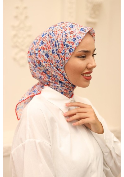 Silk Home Karanfil Desen Soft Pamuk Eşarp Turuncu