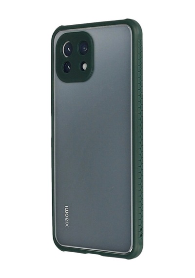 Mi 11 Lite Kılıf Miami Şeffaf Silikon - Koyu Yeşil İtdark31698
