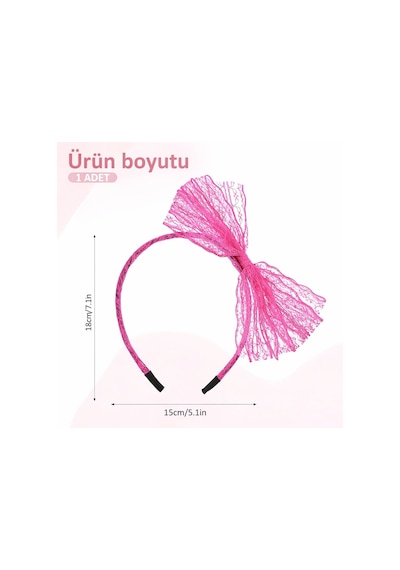 80 Ler 90 Lar Neon Pembe Dantel Taç Fiyonklu - Cole-763481 18
