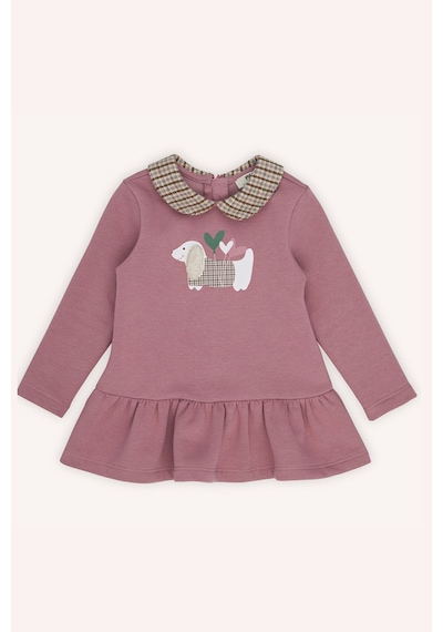 Kız Bebek Yaka Detaylı Örme Pembe Elbise 8408373