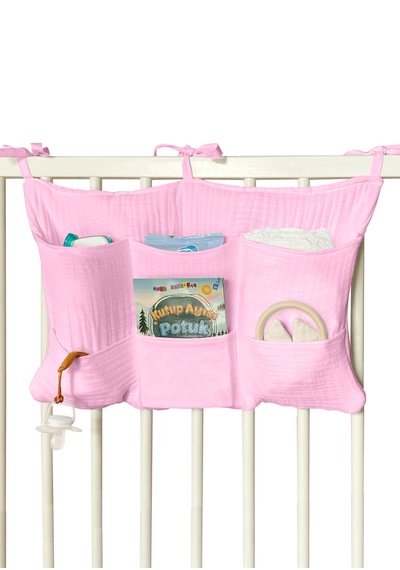 Bebek Beşik Yanı Organizer 6 Cepli Pratik Organizer Pembe