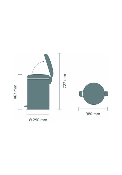 Brabantia Çöp Kutusu 20 Lt Newicon Pedallı Mat Siyah