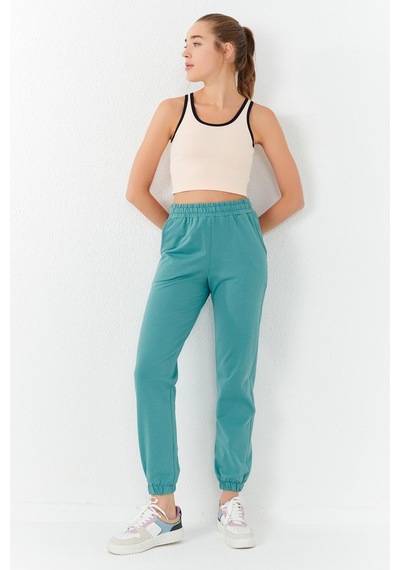 Tommy Life Somon Basic Sıfır Kol Dar Kalıp U Yaka Kadın Crop Top Atlet - 97162 Somon