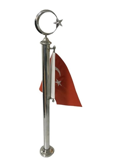 Şehit Mezarı Bayrak Direği Paslanmaz 304 Krom 67Cm