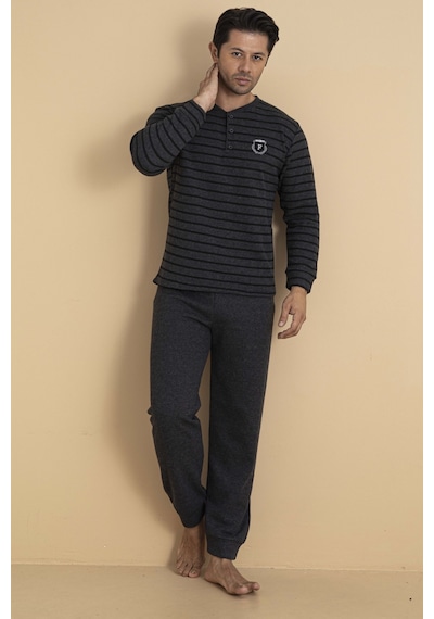 Wordex Falkom 5701 Selanik Kumaş Kışlık Kalın Kumaşlı Erkek Çizgili Pijama Takımı Antrasit Wordex Falkom 5701 Selanik Kumaş Kışlık Kalın Kumaşlı Erkek Çizgili Pijama Takımı Antrasit