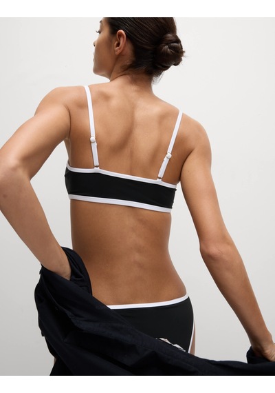 Marks & Spencer Kontrast Trim Yuvarlak Yaka Bikini Üstü Siyah Mix