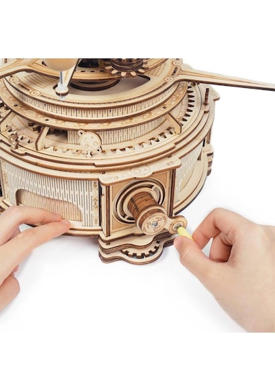 Rokr St001 Mechanical Orrery Dıy Mechanical 3d Puzzle Maket Model Seti 3d Model Kit Ahşap Maket Dekoratif Hobi Seti Hareketli