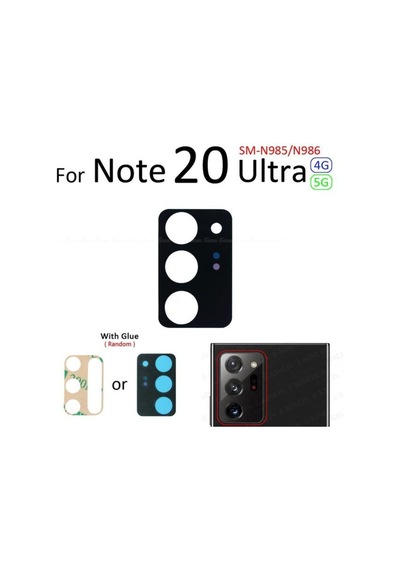 Samsung Galaxy Uyumlu Note 20 Ultra Kamera Camı Kamera Lensi Arka Kamera Camı Lens Yapışkanlı İnd21353