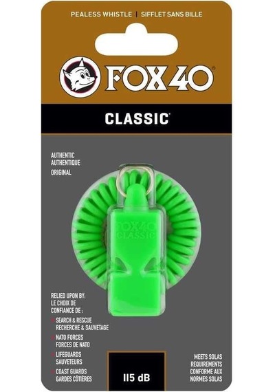 Fox 40 Classic Safety Neon Yeşil-bileklikli Düdük 9935-1400 Siyah - Beyaz