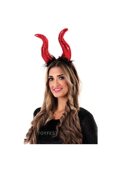 Cadılar Bayramı Halloween Kostüm Partisi Aksesuarı Boynuzlu Şeytan Malefiz Tacı & Taç - 30x28cm