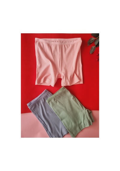 Demirsa Boutique Pamuklu Fitilli 3'lü Ribana Kadın Şort-külot Yeşil, Pembe, Mavi Mavi-pembe-yeşil Demirsa Boutique Pamuklu Fitilli 3'lü Ribana Kadın Şort-külot Yeşil, Pembe, Mavi Mavi-pembe-yeşil