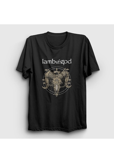 Presmono Unisex Horns Lamb Of God T-shirt Siyah