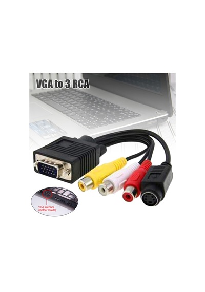 S-video-rca Av Adaptör Kablosu, Pc Dizüstü Bilgisayar İçin Vga Svga Tv Çıkış