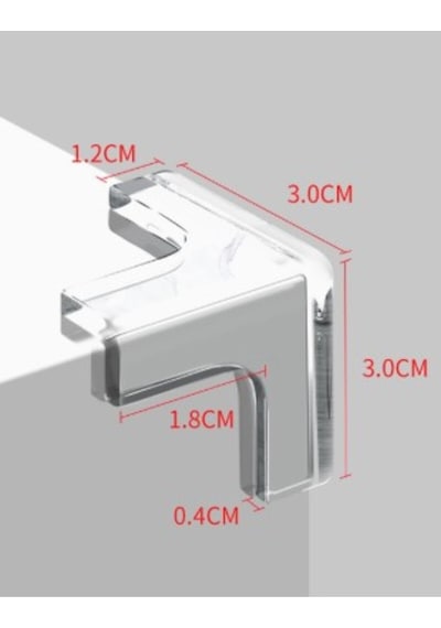 Mucit Home 4 Lü Set Silikon Şeffaf Masa Kenarı Koruma Aparatı Şeffaf