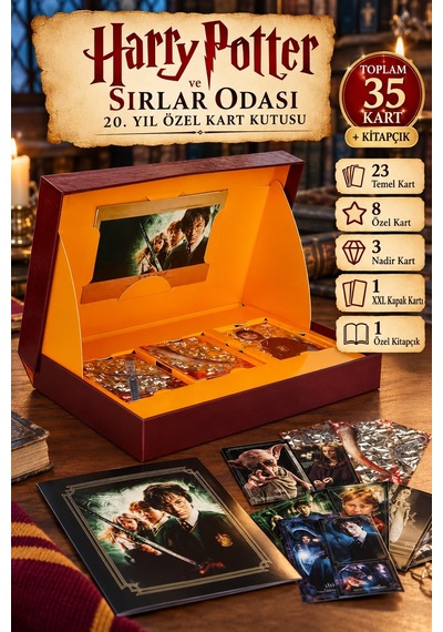 Harry Potter Sırlar Odası 20. Yıl Özel Kart Kutusu 35 Kart Xxl Kart Harry Ron Hermione