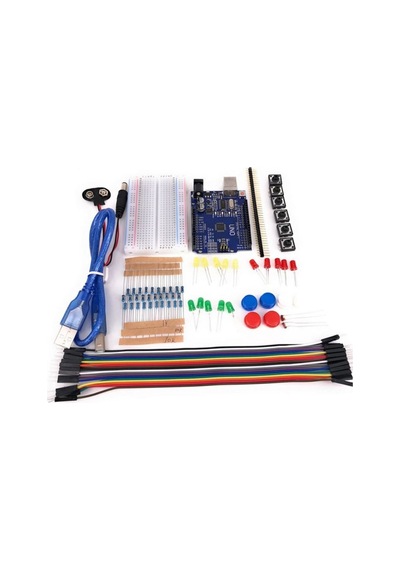 Arduino Uno Başlangıç Seti 77 Parça Breadboard Direnç Buton Led