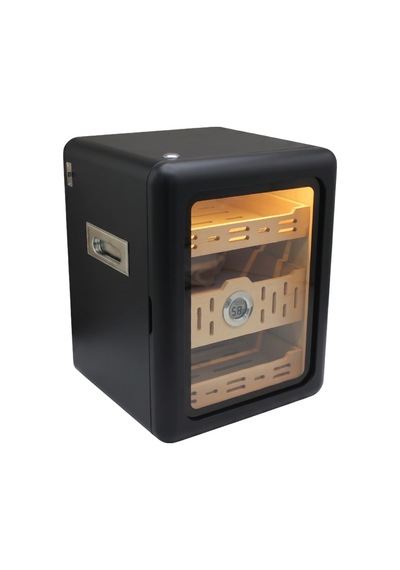Premiumquality Las Palmas İçi Ledli Siyah Sedir Humidor Puro Kutusu - Tr9829
