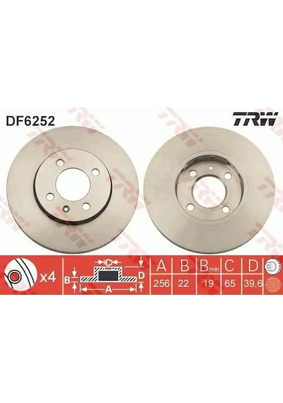 Trw Df6252 Fren Diski On 1s0615301 1s0615301h 1s0615301j 2 Adettir