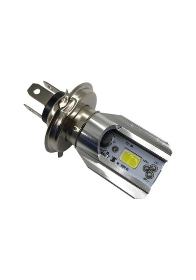 H4 Ba20D Dc 12V 6500K Cob Led Motosiklet Beyaz Işın Far Ampul