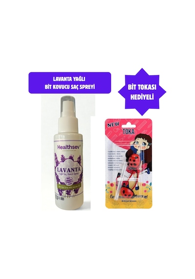 Healthsev Lavanta Yağlı Bit Kovucu Saç Bakım Spreyi 100 Ml Bit Tokası Hediyeli Set