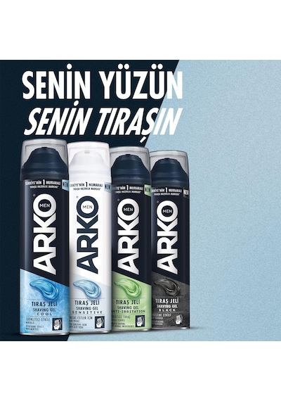 Arko Men Tıraş Jeli Black Aktif Kömürlü 200 Ml