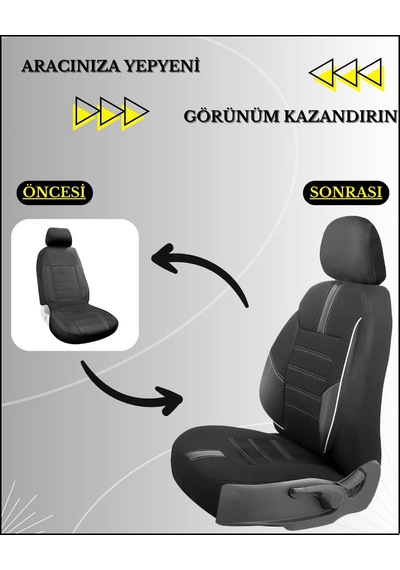 Z&c Maxtech Üniversal Her Araca Uyumlu Tam Takım Oto Koltuk Kılıfı Seti Star B