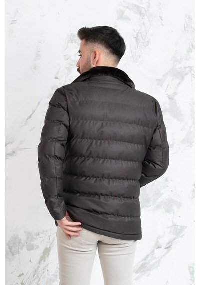 Yaka Kürklü Regular Fit Erkek Şime Mont