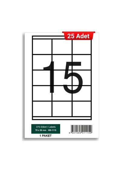 Herboy Hb-1115 70 X 56 Mm A4 Laser Etiket 25 Adet
