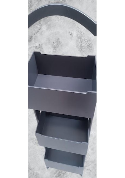 Hobi Adn 90383 Raf Terek 3'lü Geniş İç Hacim Cnc Kesim Ahşap Mdf Antrasit Elyapım