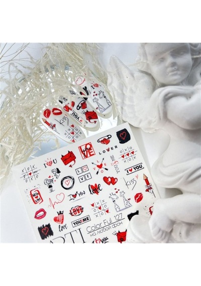Stiker Arti 127 Love You - Aşk Teması Beyaz