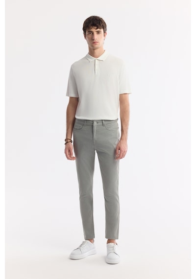 Avva Erkek Açık Haki Klasik Bel Soft Touch Pamuklu Slim Fit Pantolon B003038