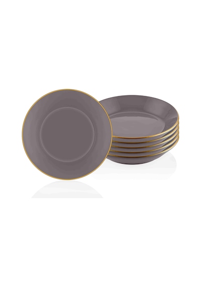 The Mia Basic Yemek Tabağı 6 Lı Set Gri - 20cm
