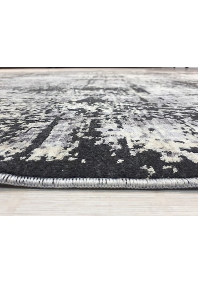 Tuğra Halı Rustic 1076 Siyah Gri 160X230 Cm Saçaklı Salon Halısı