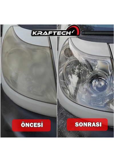 Kraftech Yeni Nesil Premium I Buharlı Araba Far Temizleme Ve Parlatma Seti 8 Parça Ürün