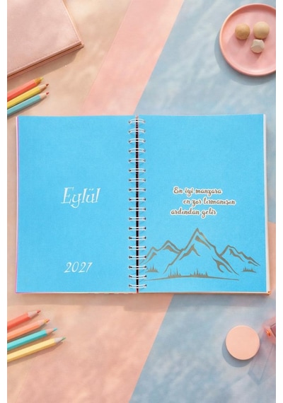 Lizy 2026-2027 Spiralli Akademik Planlayıcı Ajanda 17x24 Cm Tasarım-7 Sarı