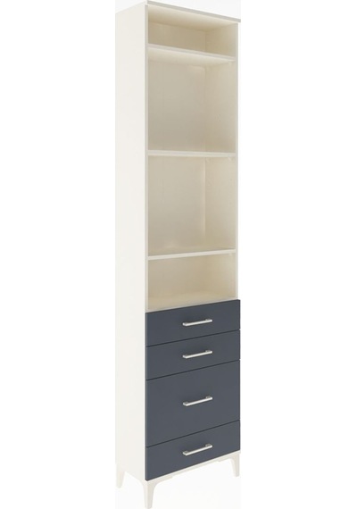 Arges Dolap 4 Raflı 4 Çekmeceli 60x30x243 Aytaşı-antrasit Aytaşı