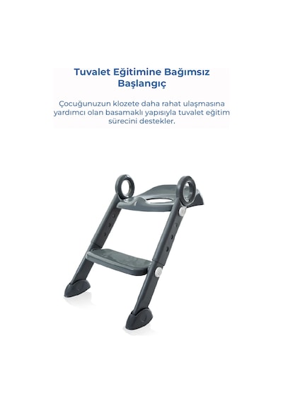 Babyjem Basamaklı Katlanır Klozet Adaptörü Antrasit