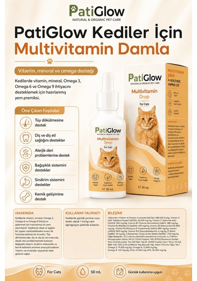 Patiglow Kedi Multivitamin Damla