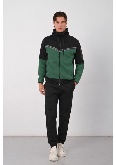 Dechers Erkek Siyah Tech Fleece Double Face Kapüşonlu Fermuarlı Eşofman Takımı - E228 Yeşil Dechers Erkek Siyah Tech Fleece Double Face Kapüşonlu Fermuarlı Eşofman Takımı - E228 Yeşil