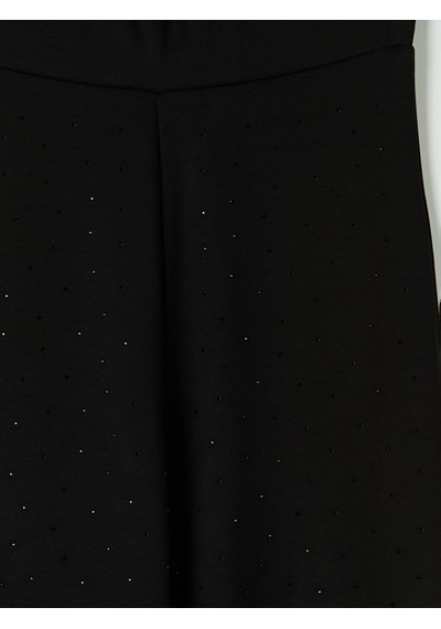 Lcw Modest Siyah Soft Touch Taşlı Kadın Eşofman Altı