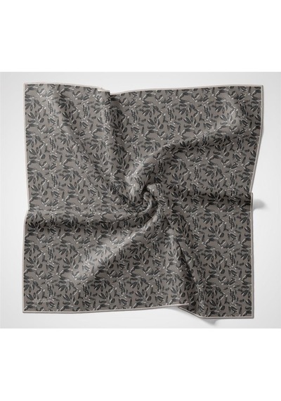 Silk Home Pamuk Polyester Soft Eşarp Açık Gri Çiçek Desenli Kaymaz Dokulu 90x90 Çok Renkli
