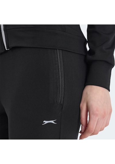 Slazenger REFER Kadın Fermuarlı Dik Yaka Cepli Siyah Eşofman Takımı