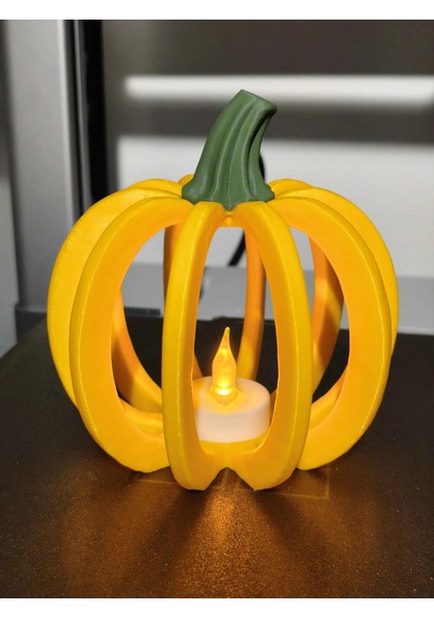 3d Baskı Delikli Balkabağı Fener Tealight Mumluk Sonbahar Cadılar Bayramı Dekoratif Şamdan Turuncu Çok Renkli