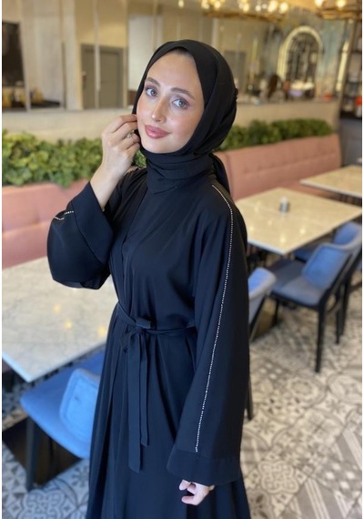 Nazzain Omuzu Taşlı Abaya Çok Renkli