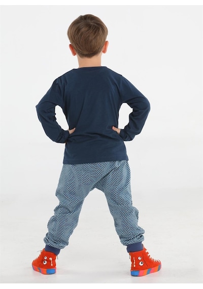 Casabony Fossil Erkek Çocuk Baggy Pantolon + T-shirt Takım-laci Lacivert