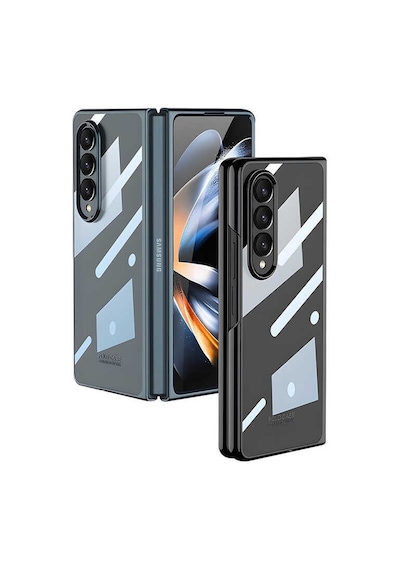 Rba Aksesuar Galaxy Uyumlu Z Fold 4 Kılıf Rba Full Camlı Kıpta Kapak - Gümüş Gümüş